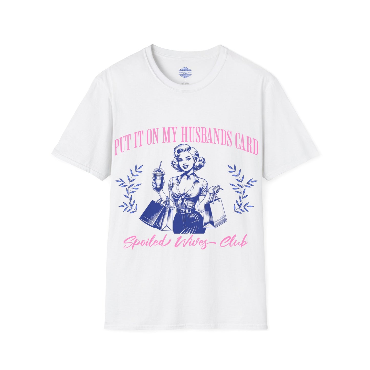 SPOILED WIVES CLUB T-SHIRT BLUE AND PINK