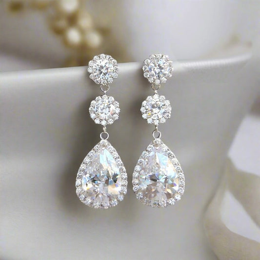 GRACE LUXURY CUBIC ZIRCONIA DROP EARRINGS