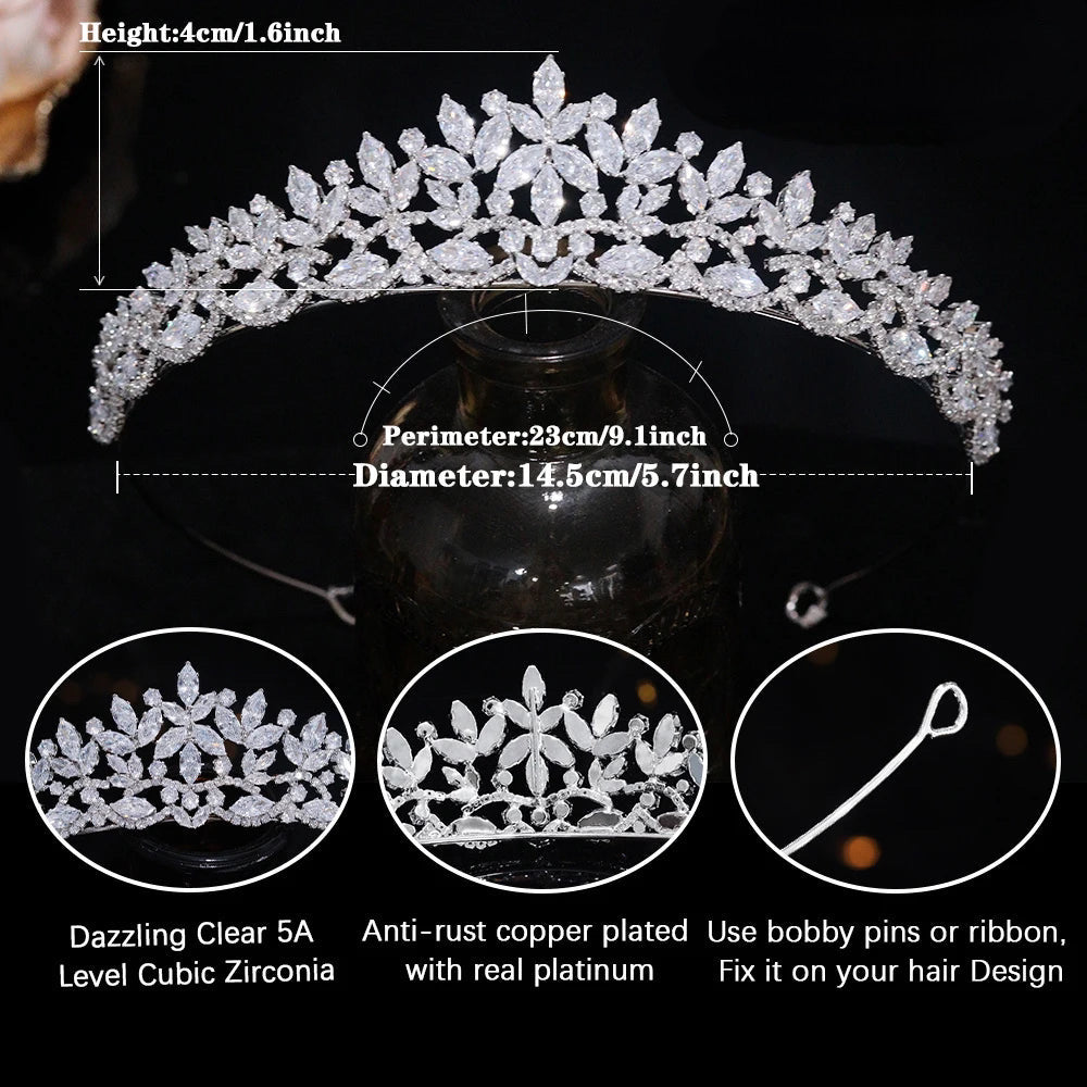 VALENTINA DELUXE HANDCRAFTED CRYSTAL TIARA SILVER AND GOLD