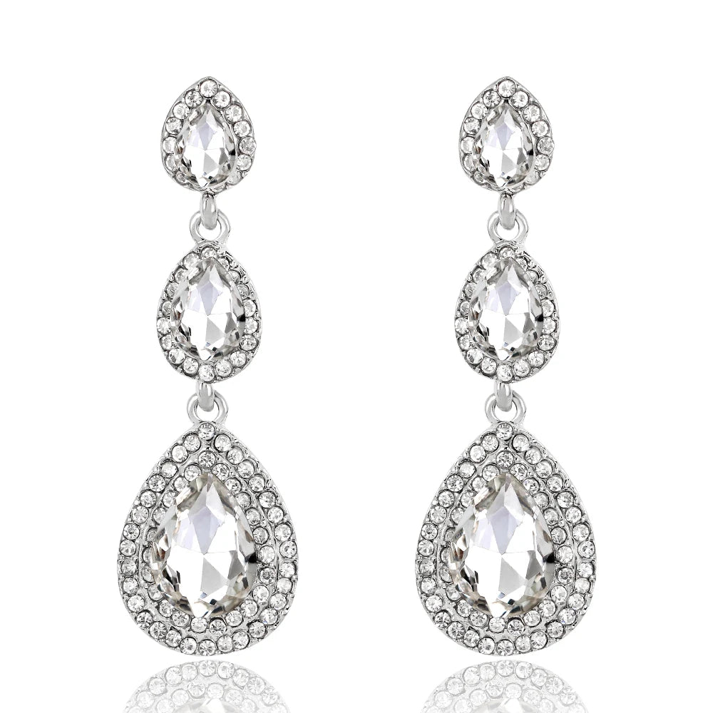 CHRISSY TEIGEN CELEBRITY INSPIRED CUBIC ZIRCONIA AND PEARL WEDDING EARRINGS