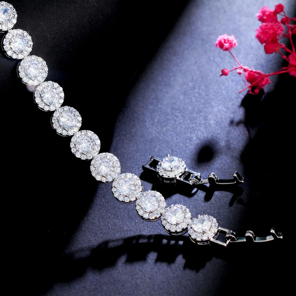 RAQUEL MICRO PAVE SIMULATED DIAMOND LUXURY TENNIS BRACELET
