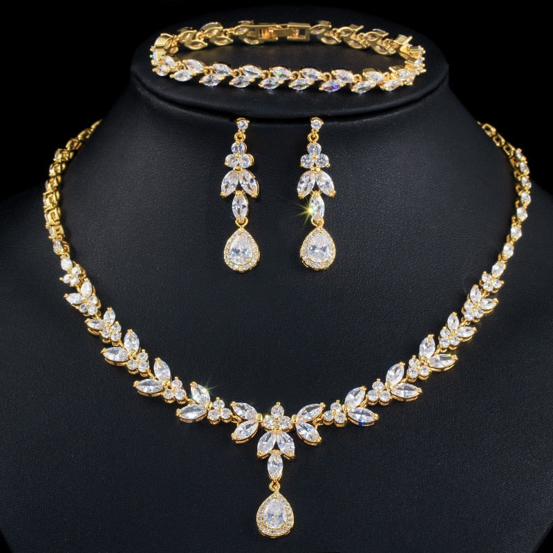 SERAPHINA GOLD 3- PIECE DELUXE CRYSTAL SET