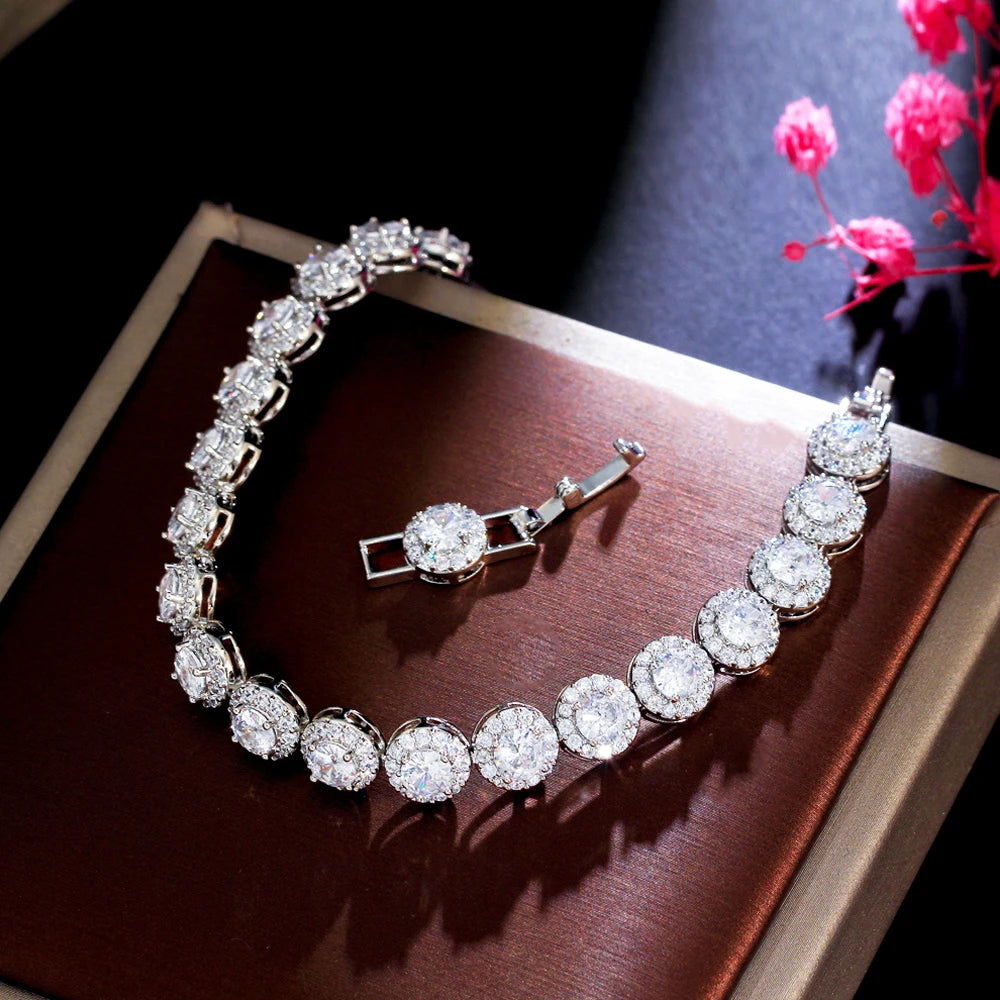 RAQUEL MICRO PAVE SIMULATED DIAMOND LUXURY TENNIS BRACELET