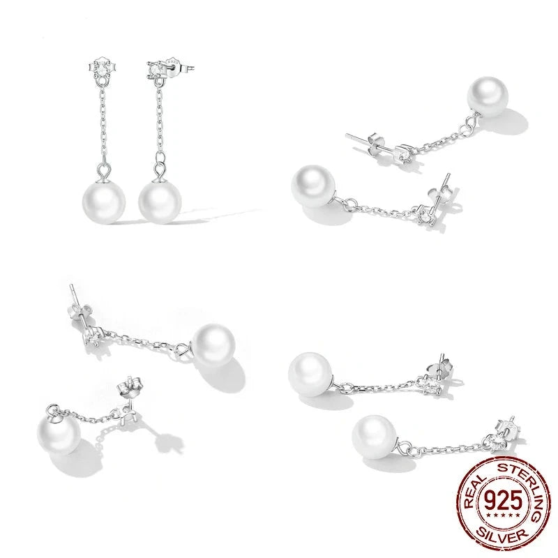 AVA SHELL PEARL AND PLATINUM PLATED EARRING AND BRACELET SET