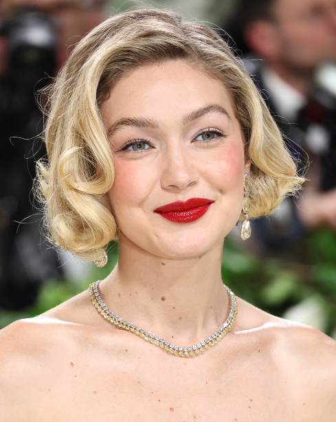 GIGI HADID MET GALA 2024 CELEBRITY INSPIRED CUBIC ZIRCONIA DROP EARRINGS IN SILVER OR GOLD