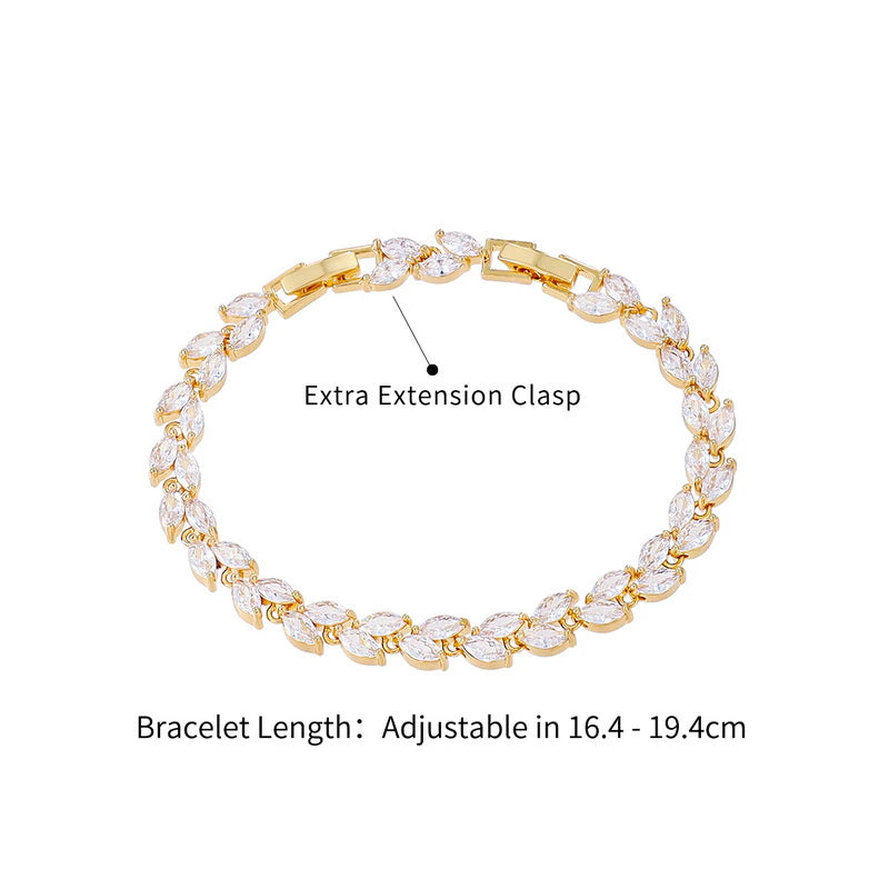 IVY TESSELLATED CRYSTAL BRACELET IN SILVER OR GOLD
