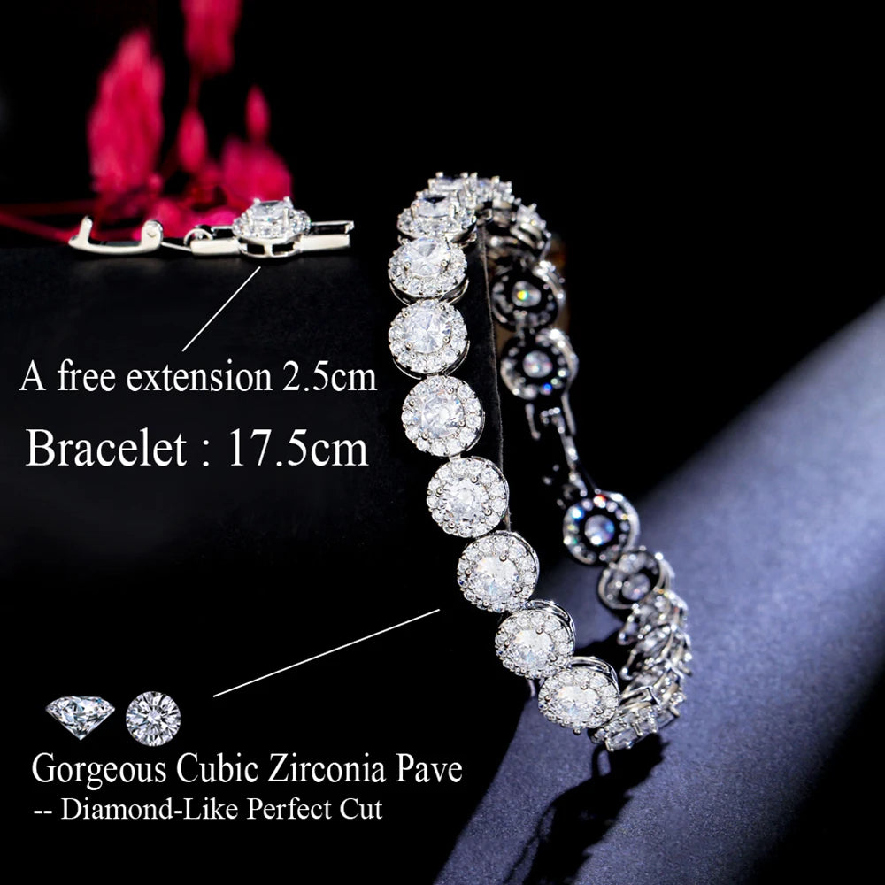 RAQUEL MICRO PAVE SIMULATED DIAMOND LUXURY TENNIS BRACELET