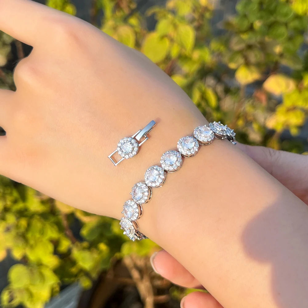 RAQUEL MICRO PAVE SIMULATED DIAMOND LUXURY TENNIS BRACELET