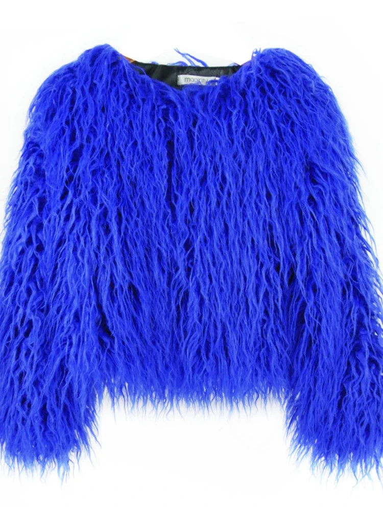 GIGI SOMETHING BLUE BOUGIE FUR JACKET - 3 SHADES OF BLUE! š