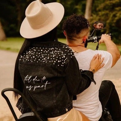 PEARL MRS DENIM JACKET - BLACK