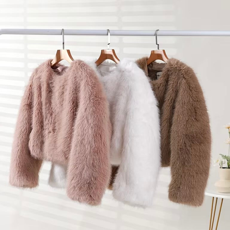 COCO CROPPED FAUX FUR JACKET IN 5 GORGEOUS COLOURS