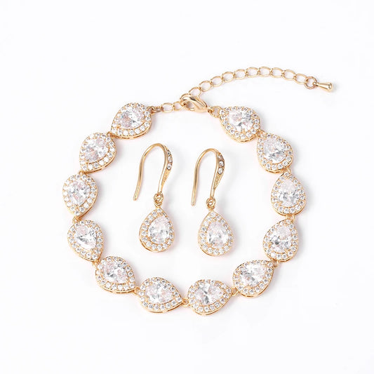 DAISY EARRINGS AND BRACELET SET IN GOLD, SILVER & ROSE GOLD