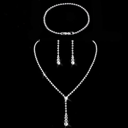 TIFFANY SILVER 3-PIECE DELUXE CRYSTAL SET
