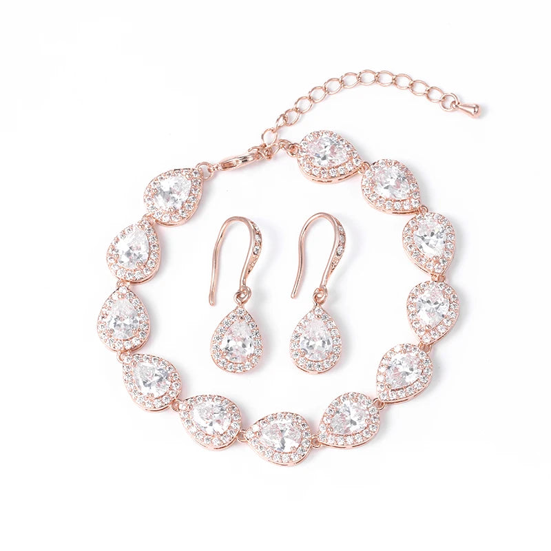 DAISY EARRINGS AND BRACELET SET IN GOLD, SILVER & ROSE GOLD