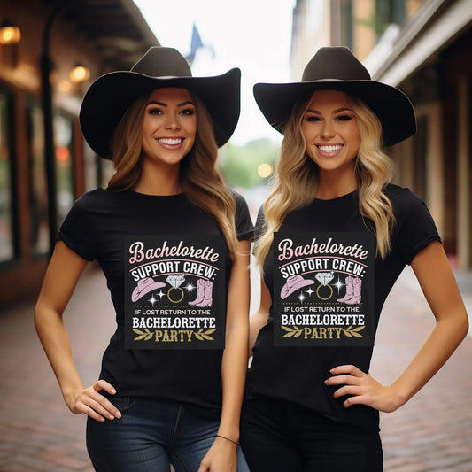 BACHELORETTE SUPPORT CREW HENS PARTY T-SHIRT