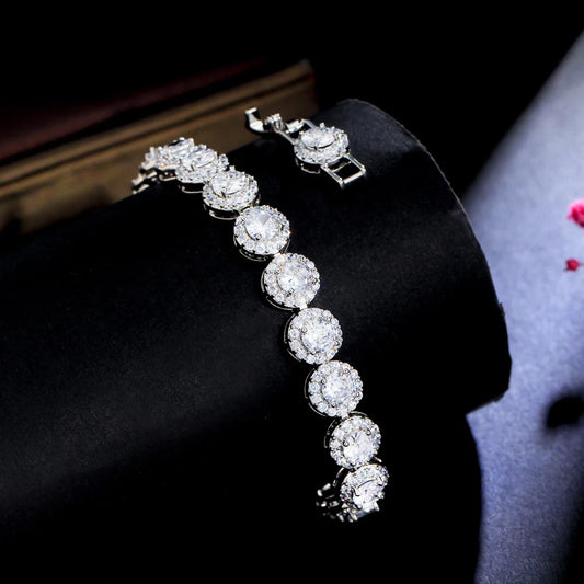 RAQUEL MICRO PAVE SIMULATED DIAMOND LUXURY TENNIS BRACELET