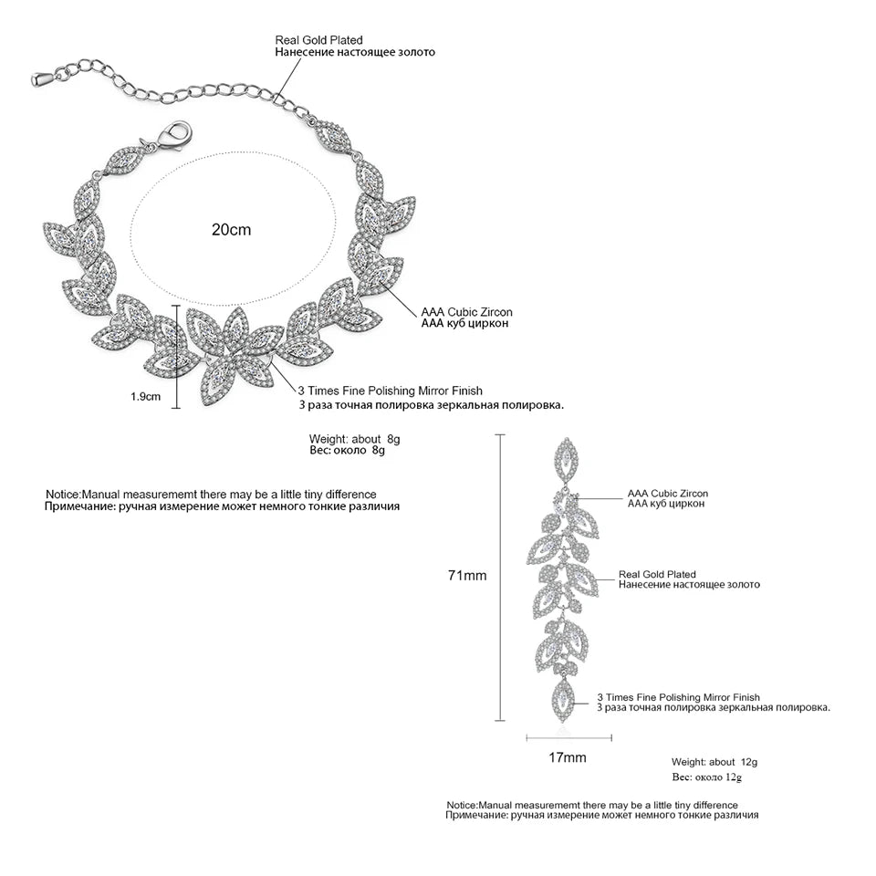 LEONORE CRYSTAL EARRING AND BRACELET SET IN SILVER