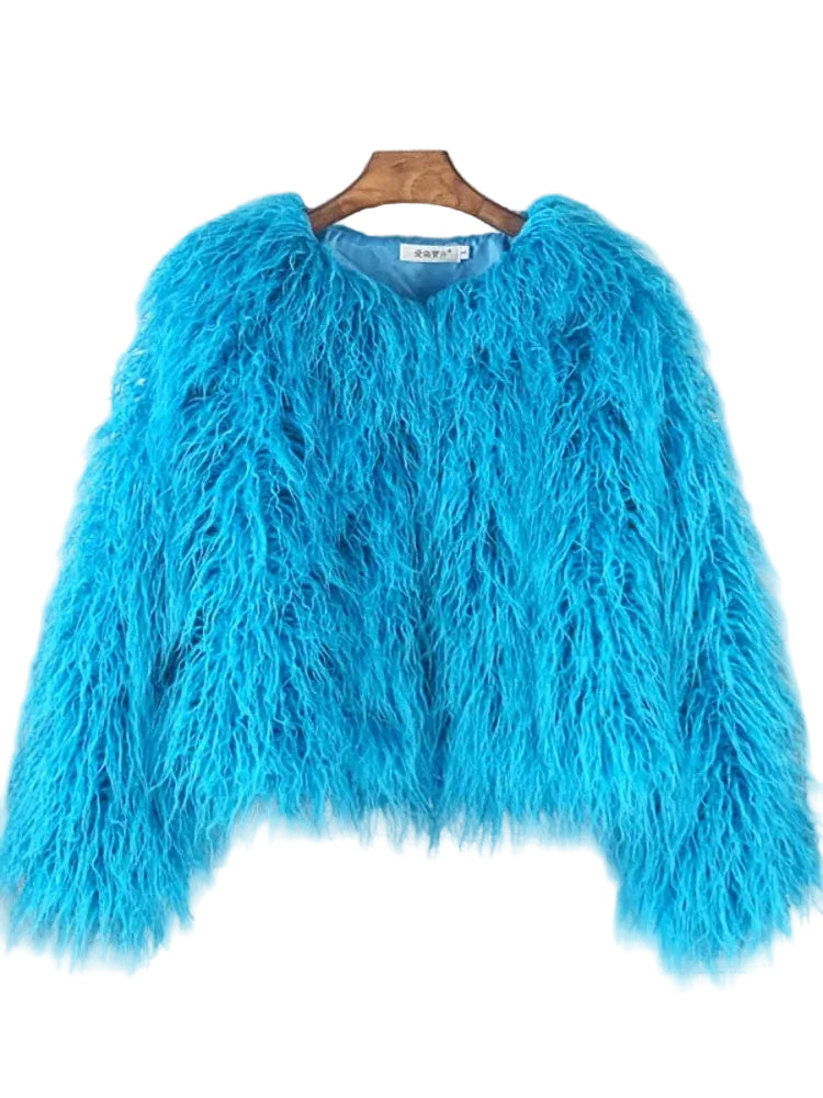 GIGI SOMETHING BLUE BOUGIE FUR JACKET - 3 SHADES OF BLUE! 💙