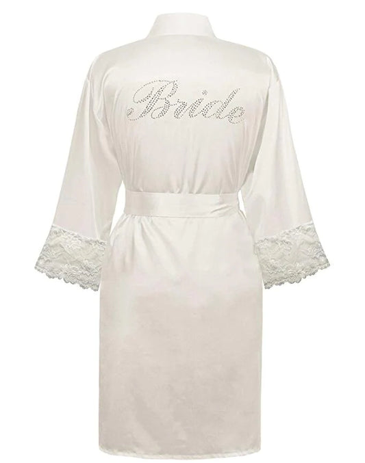 BELLA BRIDE RHINESTONE SILK ROBE