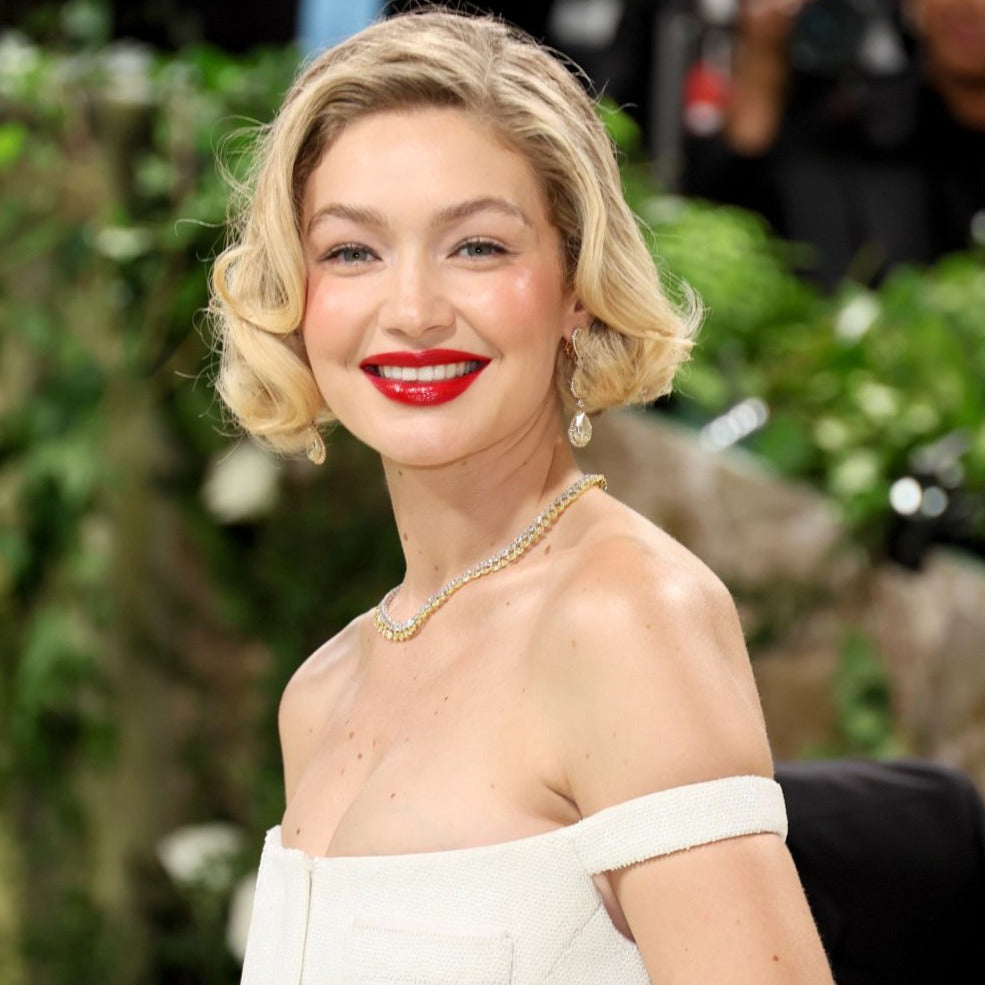 GIGI HADID MET GALA 2024 CELEBRITY INSPIRED CUBIC ZIRCONIA DROP EARRINGS IN SILVER OR GOLD