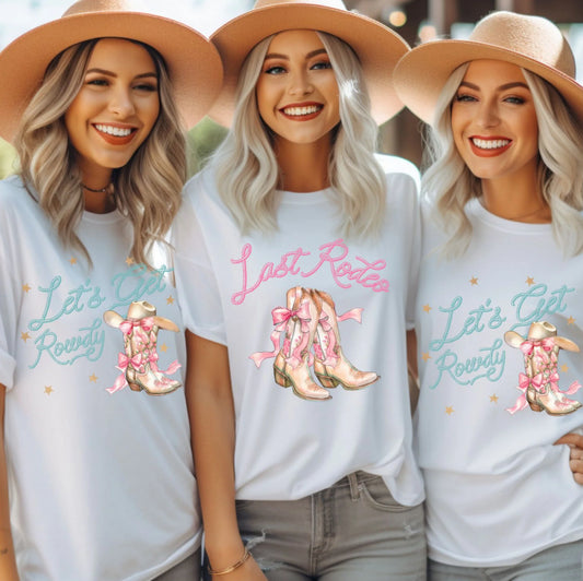 BRIDE LAST RODEO IN PINK T-SHIRT