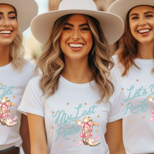 MY LAST RODEO BRIDE HENS T-SHIRT