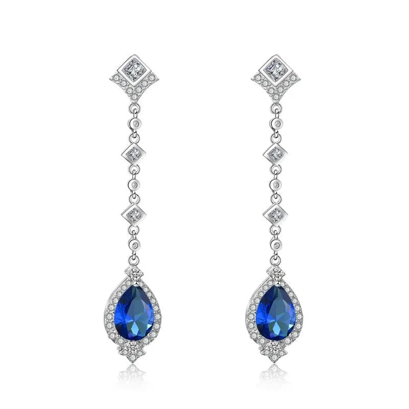 CLARA WHITE GOLD PLATED DROP EARRINGS